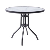 Фотография товара Стол садовый Veners, 80*73, сталь-черная, закаленное стекло от компании ChiedoCover.