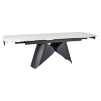 Фотография Стол обеденный Hush, белый, черный от производителя ChiedoCover, картинка продукции, реальное фото товара Настоящее фото товара Стол обеденный Hush, белый, черный, произведённого компанией ChiedoCover