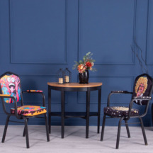 Фотография товара Стул Хит 25 с подлокотниками, каркас черный муар, с принтом Pop Corn от компании ChiedoCover.