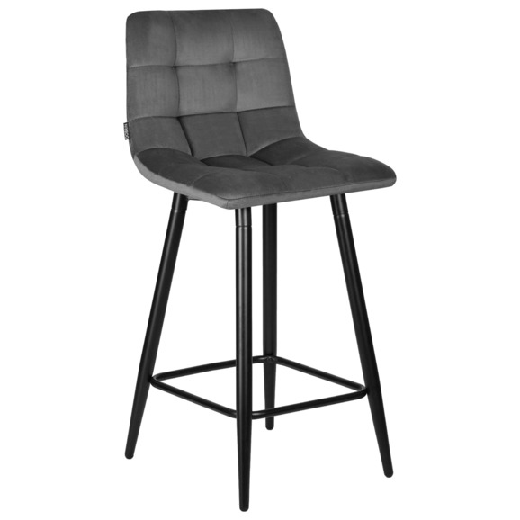Стул полубарный Direction, велюр, темно-серый, черный Стул полубарный Direction, велюр, темно-серый, черный - фото 1
