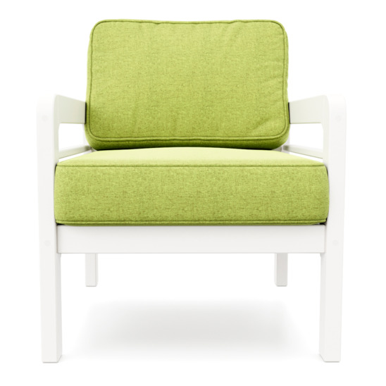 Кресло Эмма зеленое, беленый дуб - фото 2
