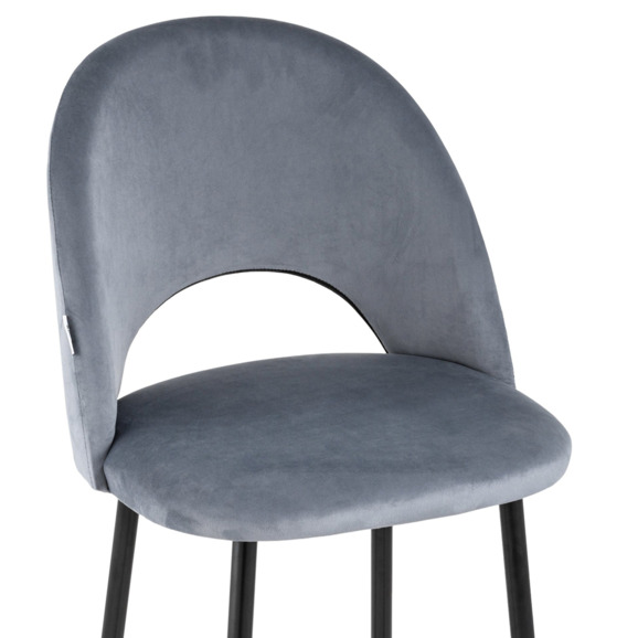 Стул полубарный Меган SN, велюр, серый - фото 7