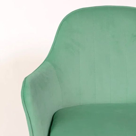 Кресло Сета, барные ножки, светло-зеленый, белый, велюр - фото 8