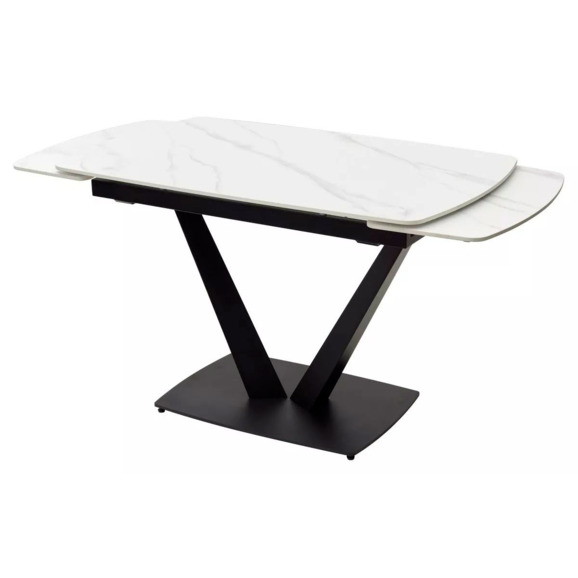 Стол ALATRI  MATT WHITE MARBLE SOLID CERAMIC / BLACK - фото 2