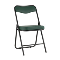 Настоящее фото товара Складной стул Джонни экокожа зелёный каркас черный матовый, произведённого компанией ChiedoCover