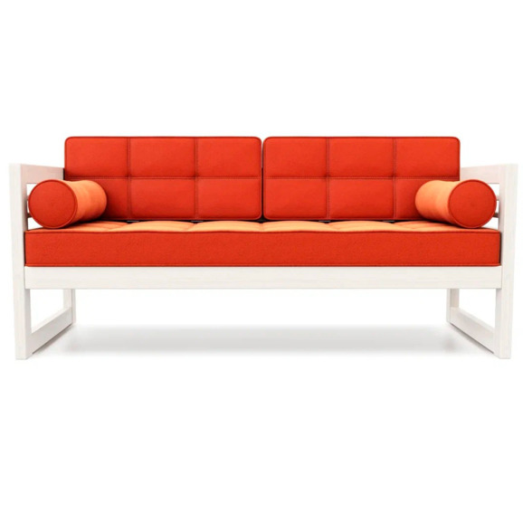 Диван Сега б velvet, белый дуб, orange - фото 2