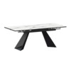 Стол раздвижной Дуит 1200х800+300, мрамор белый, черный муар