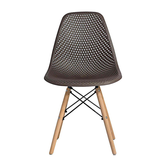 Стул пластиковый перфорированный Eames, бук, горячий шоколад - фото 2