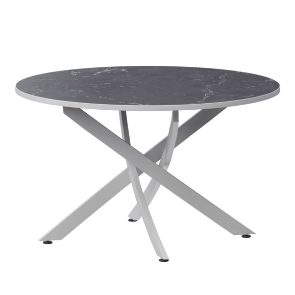 Стол нераздвижной Лид, 900мм, даркстоун, белый муар Стол нераздвижной Лид, 900мм, даркстоун, белый муар - фото 1