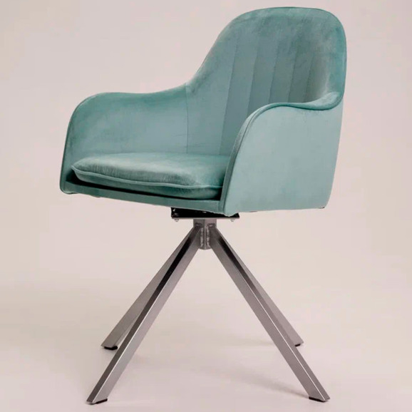 Кресло Сета, пирамида, мятный, серебро - фото 3