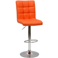 Настоящее фото товара Барный стул Лагер, оранжевая кожа, произведённого компанией ChiedoCover
