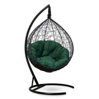 Настоящее фото товара Подвесное кресло-кокон Sevilla Verde, черное, произведённого компанией ChiedoCover