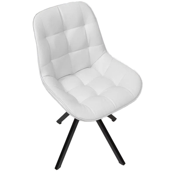 Стул Мускус, пирамида, кожа, белый, черный - фото 6