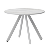 Настоящее фото товара Стол нераздвижной Лаки мини 800мм, фрост, белый муар, произведённого компанией ChiedoCover