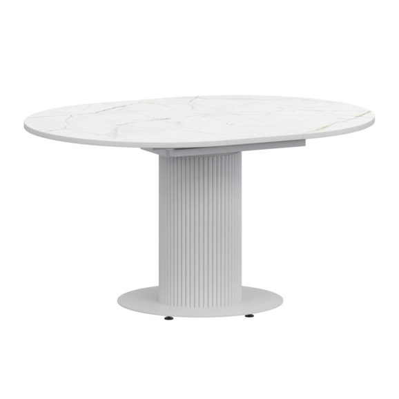 Стол раздвижной Амор 1000+300, азул, белый муар Стол раздвижной Амор 1000+300, азул, белый муар - фото 1