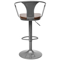 Дизайнерский стул Tolix Arms Soft серебристый, барный