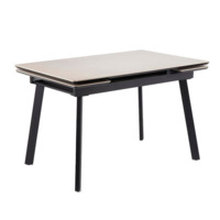 Фотография Керамический стол Норман 120(180)х80 carmen light grey / черный от производителя ChiedoCover, картинка продукции, реальное фото товара Настоящее фото товара Керамический стол Норман 120(180)х80 carmen light grey / черный, произведённого компанией ChiedoCover