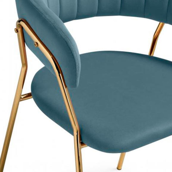 Стул на металлокаркасе Kamelia 1 light blue /gold Стул на металлокаркасе Kamelia 1 light blue /gold - фото 7