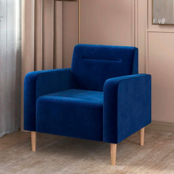 Кресло Папилла, велюр, синий - фото 4