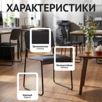 Фотография товара Стул Хэир, рогожка Бинго 28, каркас черный от компании ChiedoCover.