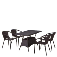 Настоящее фото товара Комплект мебели Спринг, brown, 4 стула, произведённого компанией ChiedoCover