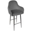 Настоящее фото товара Кресло Сета, барные ножки, серый, черный, велюр, произведённого компанией ChiedoCover