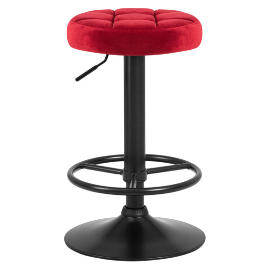 Барный стул ПАВИЯ,черная база, велюр бордовый - фото 1