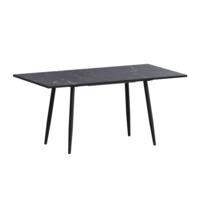 Настоящее фото товара Стол раздвижной Бетти 1100+300 азул, черный муар, произведённого компанией ChiedoCover