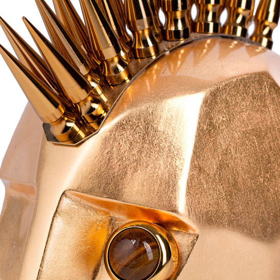 Скульптура Келли Уирстлер "Путешествие головы", золотая - фото 2
