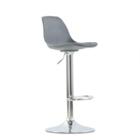 Настоящее фото товара Барный стул Амора, серый пластик, серая кожа, произведённого компанией ChiedoCover