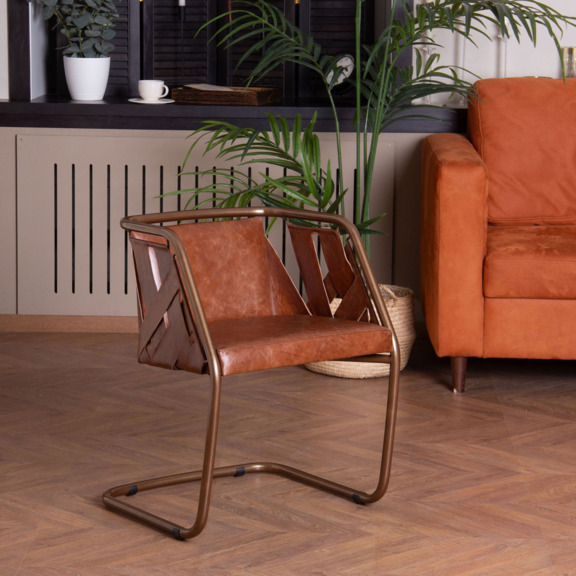 Фотография в интерьере товара Кресло Gefest, кожа натуральная Mora Atillio Spa, каркас бронза от компании ChiedoCover.