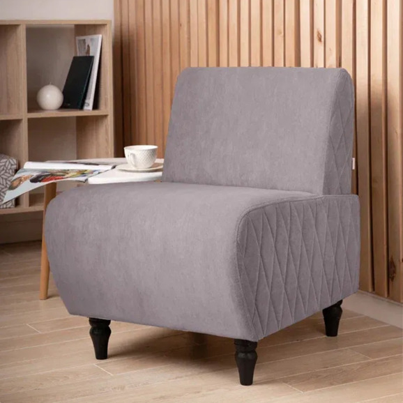 Кресло Лотик велюр, серо-бежевый - фото 5