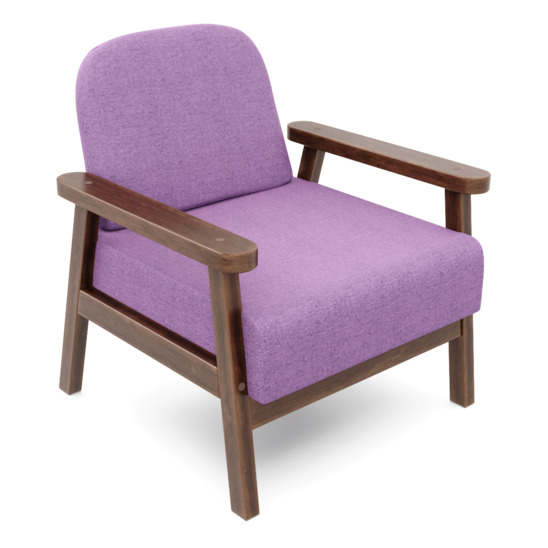 Кресло Лора орех, фиолетовое - фото 1