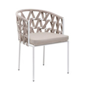 Фотография товара Стул Диего плетеный из роупа, белый, бежевый от компании ChiedoCover.