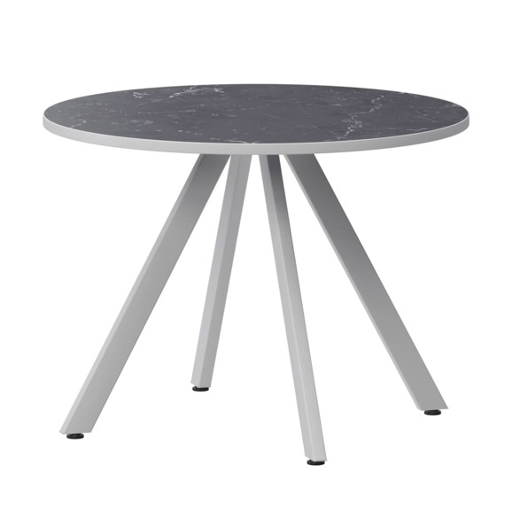 Стол нераздвижной Лаки мини 900мм, даркстоун, белый муар - фото 1