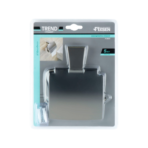 Бумагодержатель с крышкой Fixsen trend graphite - фото 2
