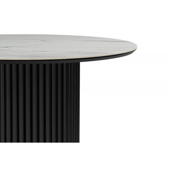 Керамический стол Барел 90 белый мрамор snow white / черный Керамический стол Барел 90 белый мрамор snow white / черный - фото 10