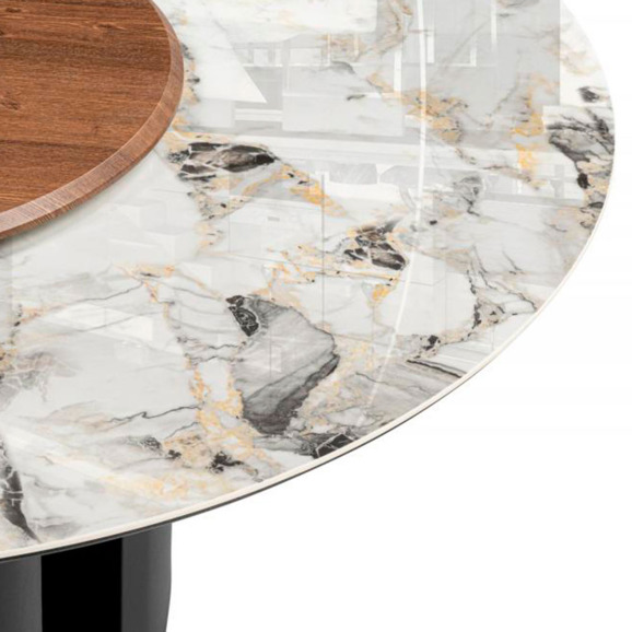 Керамический стол Иган 137 орех кантри / arctic ocean / черный - фото 4