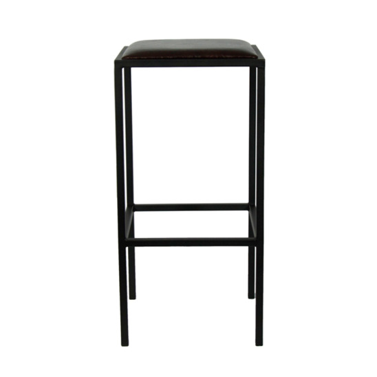 Табурет Лофт-11 М, экокожа BLACK, каркас черный муар Ral 9005 - фото 5