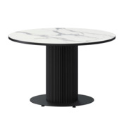 Фотография товара Стол нераздвижной Римс, 1000мм, мрамор белый, черный муар от компании ChiedoCover.