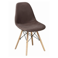 Настоящее фото товара Чехол Е01 на стул Eames, уплотненный, велюр коричневый, произведённого компанией ChiedoCover