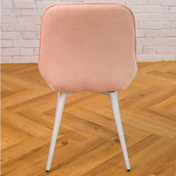 Стул Мускус, металл круглый профиль, букле, розовый, белый - фото 5