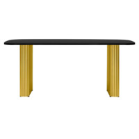 Фотография Деревянный стол Бавария B 160 х 90 черная пленка шагрень / золото Фотография товара Деревянный стол Бавария B 160 х 90 черная пленка шагрень / золото от компании ChiedoCover.