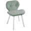 Настоящее фото товара Стул Амбел, металл прямоугольный профиль, мятный, белый, велюр, произведённого компанией ChiedoCover