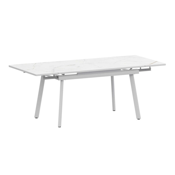 Стол раздвижной Гранди 1200+300+300, азул, белый муар - фото 1