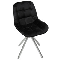 Настоящее фото товара Стул Мускус, пирамида, велюр, черный, серебряный, произведённого компанией ChiedoCover