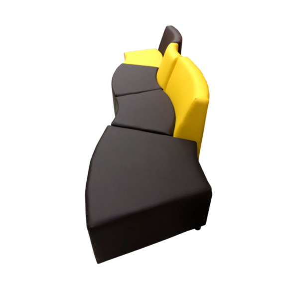 Диван Дога четырехместный к.1, желто-шоколадный - фото 2