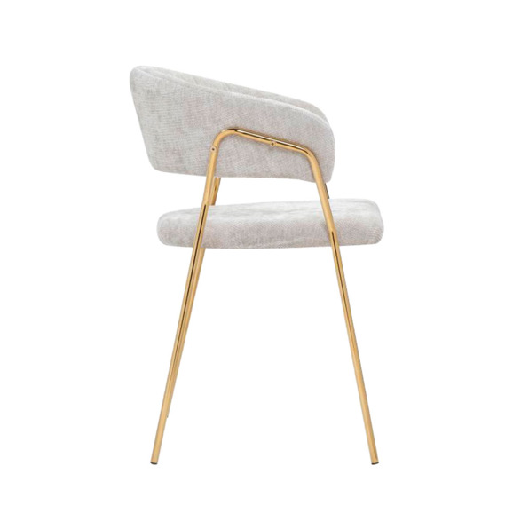 Стул на металлокаркасе Kamelia 1 light gray fabric / gold Стул на металлокаркасе Kamelia 1 light gray fabric / gold - фото 3