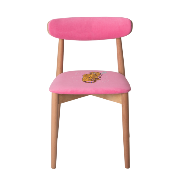 Стул Роквелл вышивка тигр с трубкой, велюр TEDDY 833  - фото 2