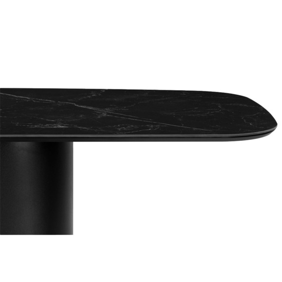Стол керамический Эллипс 200х90, снейкспир блэк, черный - фото 4